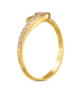 Gold ring 8k white stones