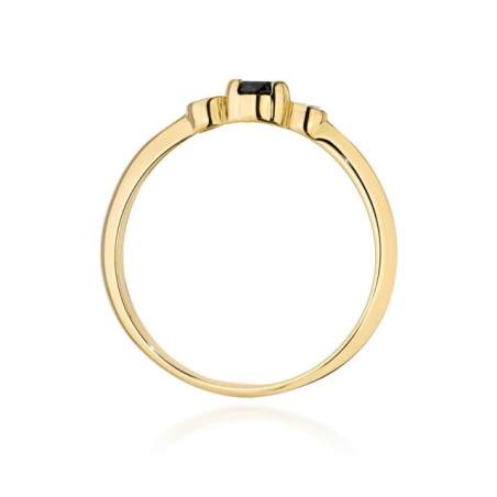 585 Gold Ring With Black Diamond 0.12 ct