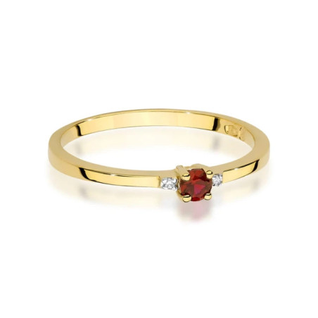 585 Gold Ring With Ruby 0.15ct Certificate