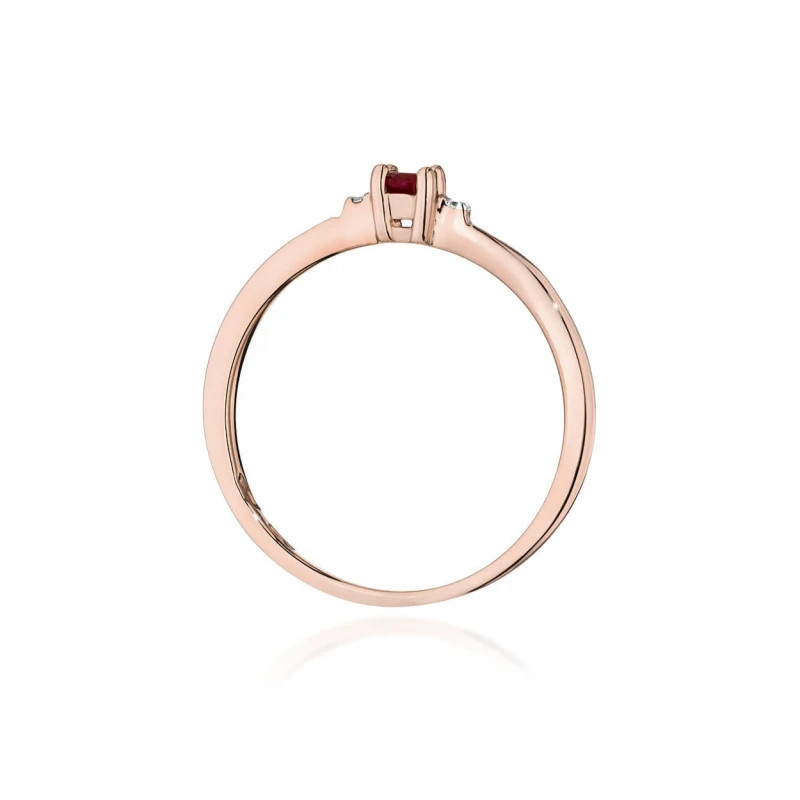 Gold Ring 585 Rose Gold With Ruby 0.15ct Certificate Gold Ring 585 Rose Gold With Ruby 0.15ct Certificate