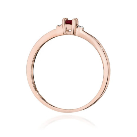 Gold Ring 585 Rose Gold With Ruby 0.15ct Certificate
