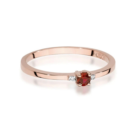 Gold Ring 585 Rose Gold With Ruby 0.15ct Certificate