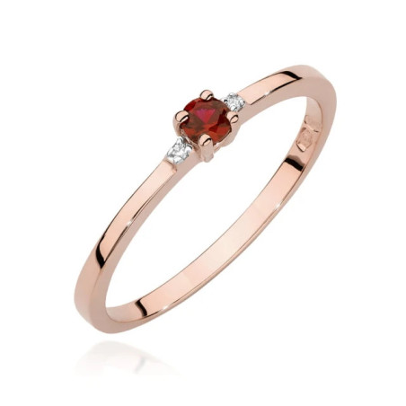 Gold Ring 585 Rose Gold With Ruby 0.15ct Certificate