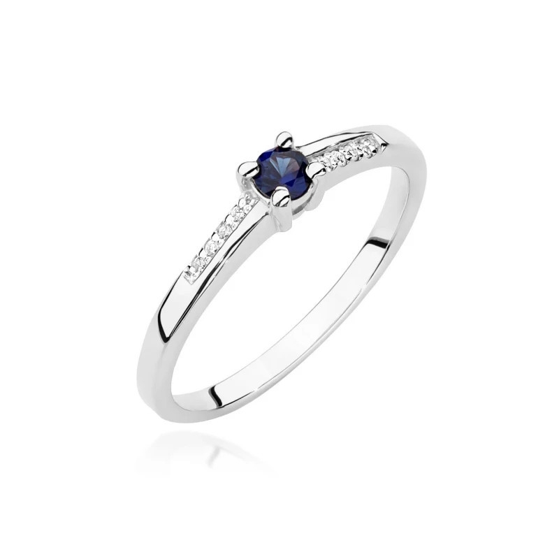 Gold Ring 585 White Gold With Sapphire Diamonds 0.15ct Certificate Gold Ring 585 White Gold With Sapphire Diamonds 0.15ct Certificate