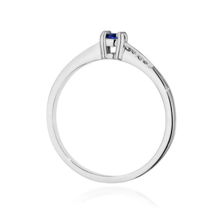 Gold Ring 585 White Gold With Sapphire Diamonds 0.15ct Certificate