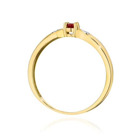 585 Gold Ring With Ruby Diamonds 0.15ct Certificate