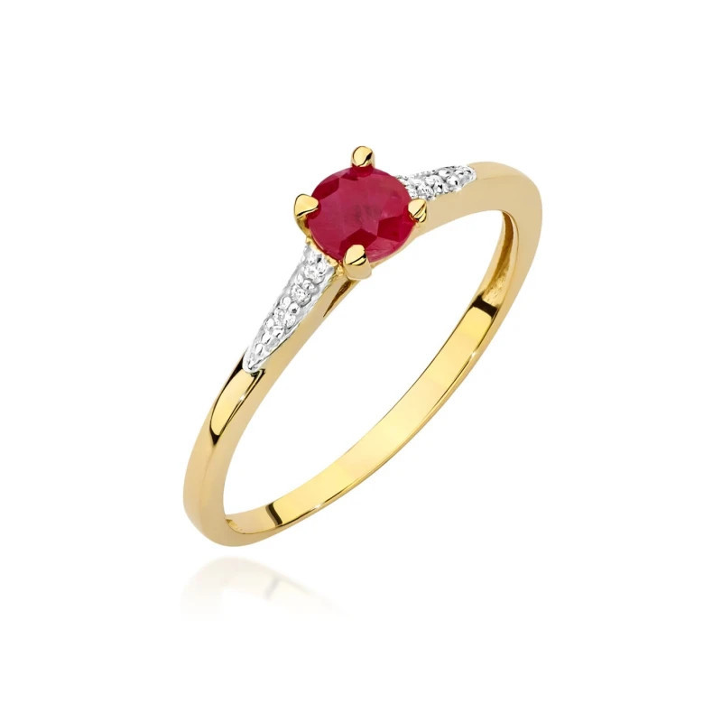 585 Gold Ring With Ruby Diamonds 0.30 ct 585 Gold Ring With Ruby Diamonds 0.30 ct