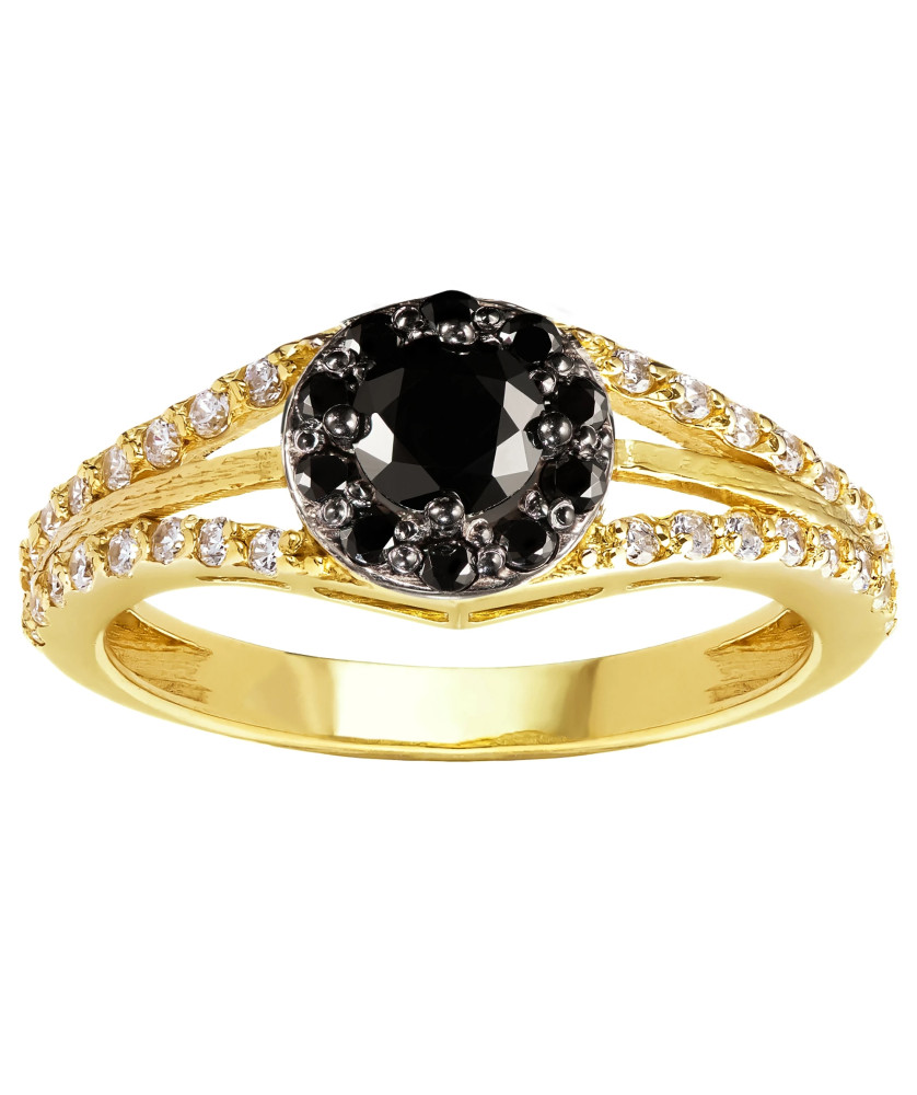 Ring with a large black stone