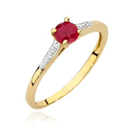 585 Gold Ring With Ruby Diamonds 0.30 ct