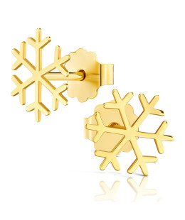 Gold earrings Śnieżka 14k hallmark