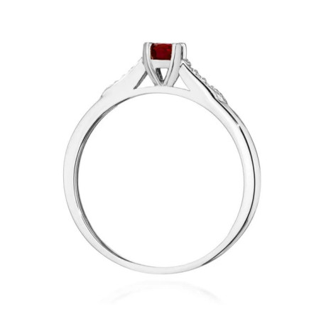 Gold Ring 585 White Gold With Ruby Diamonds 0.30ct