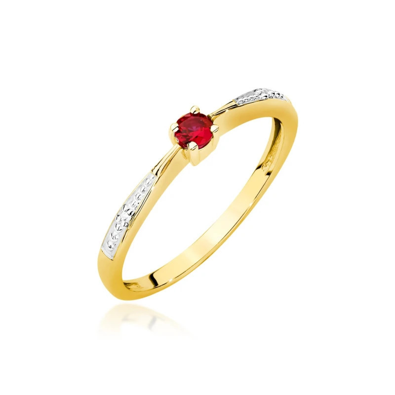 585 Gold Ring With Ruby 0.15ct Certificate