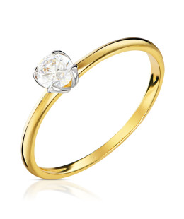 14k gold classic engagement ring cubic zirconia