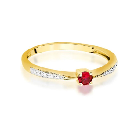 585 Gold Ring With Ruby 0.15ct Certificate
