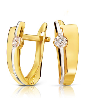 14k gold earrings with zirconia