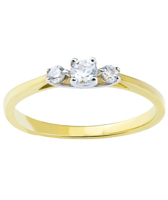 Delicate ring with cubic zirconia 14k