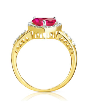 Gold engagement ring ruby heart