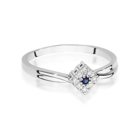 Gold Ring 585 White Gold With Sapphire Diamonds 0.03ct certificate