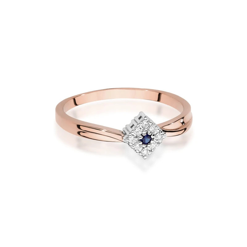 Gold Ring 585 Rose Gold With Sapphire Diamonds 0.03ct certificate