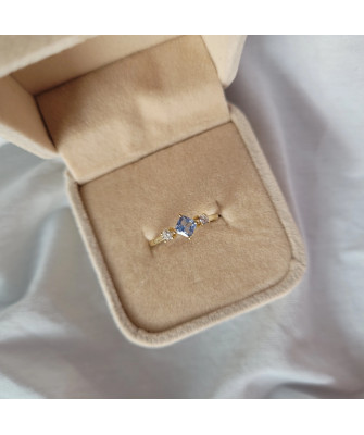 14k gold ring with a blue stone