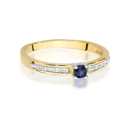 585 Gold Ring With Sapphire Diamonds 0.15 ct