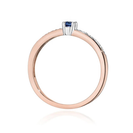 Gold Ring 585 Rose Gold With Sapphire Diamonds 0.15ct
