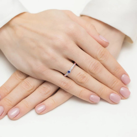 Gold Ring 585 Rose Gold With Sapphire Diamonds 0.15ct
