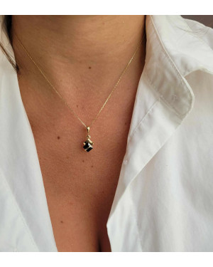 Gold black pendant Headband