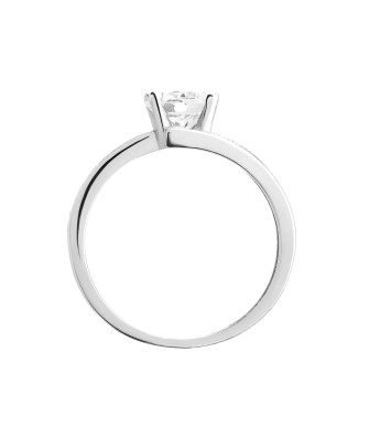 Silver engagement ring large stone