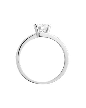 Silver engagement ring large stone