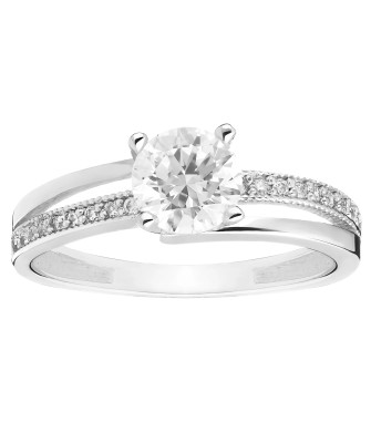 Silver engagement ring large stone