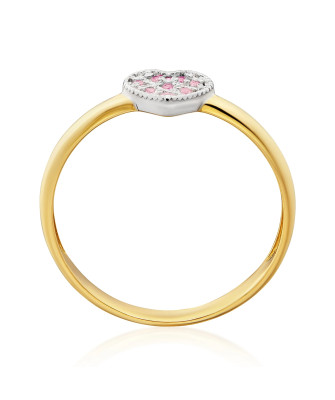 Ring with heart 8k pink zirconia