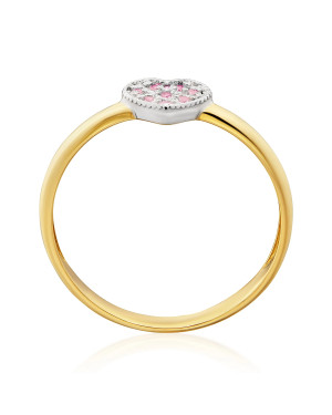Ring with heart 8k pink zirconia