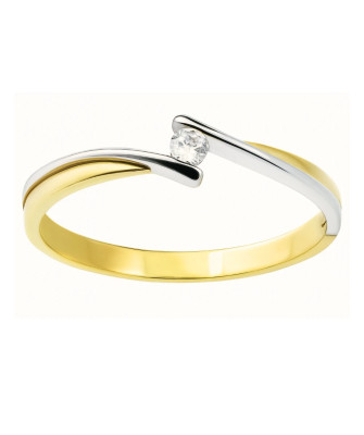 Delicate 14k gold ring with zirconia