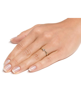 Delicate 14k gold ring with zirconia