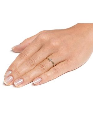 Delicate 14k gold ring with zirconia