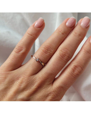 Delicate 14k gold ring with zirconia