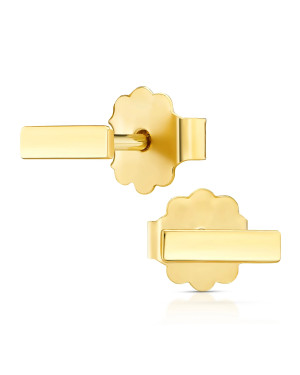 Gold rectangle earrings 14k
