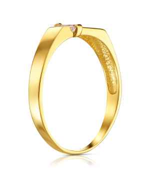 Gold ring 8k with white stone