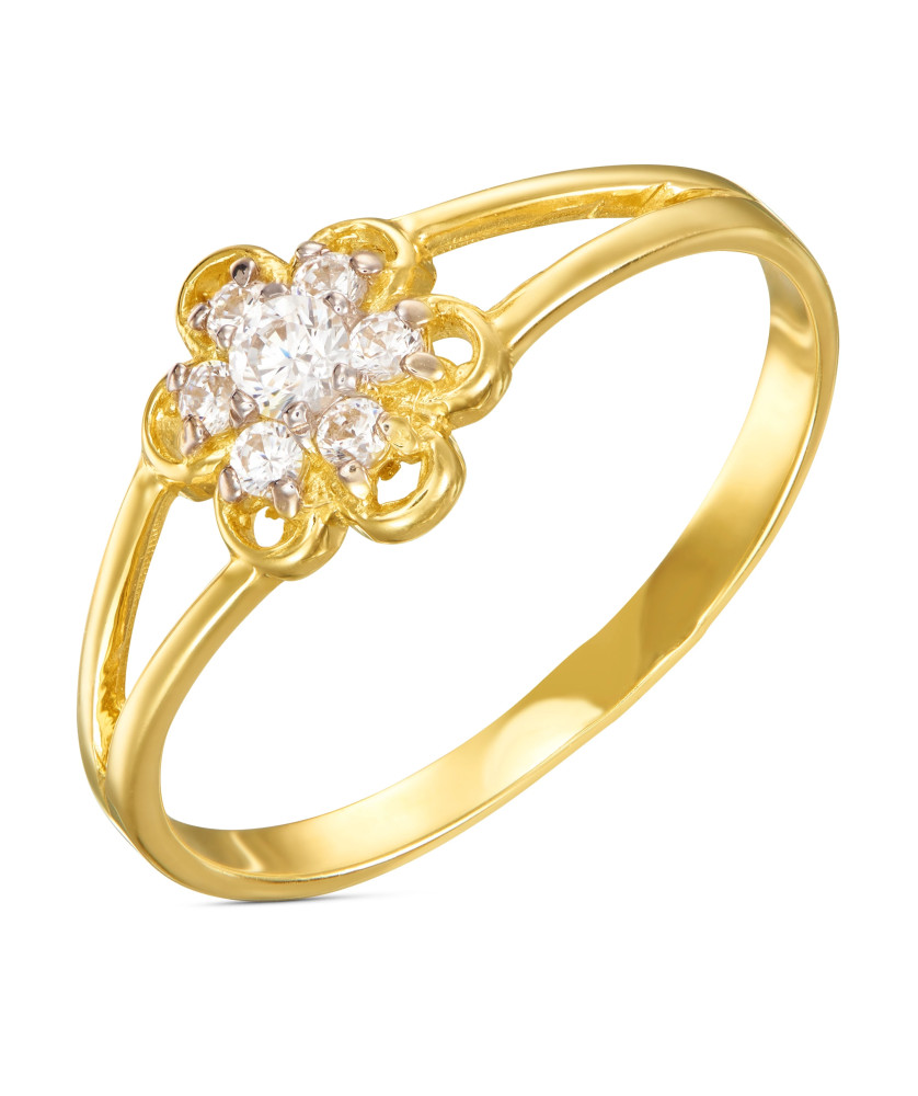 Large flower ring with zirconia