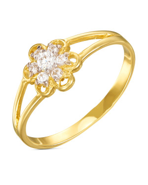 Large flower ring with zirconia