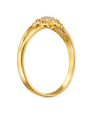 Large flower ring with zirconia