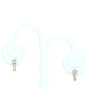 Pink heart earrings for a girl 14k gold