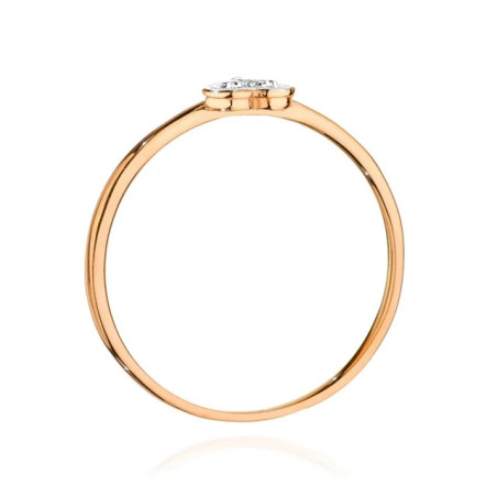 Gold Ring 585 Rose Gold Heart Diamond 0.02 ct