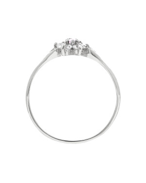 Silver flower ring cubic zirconia