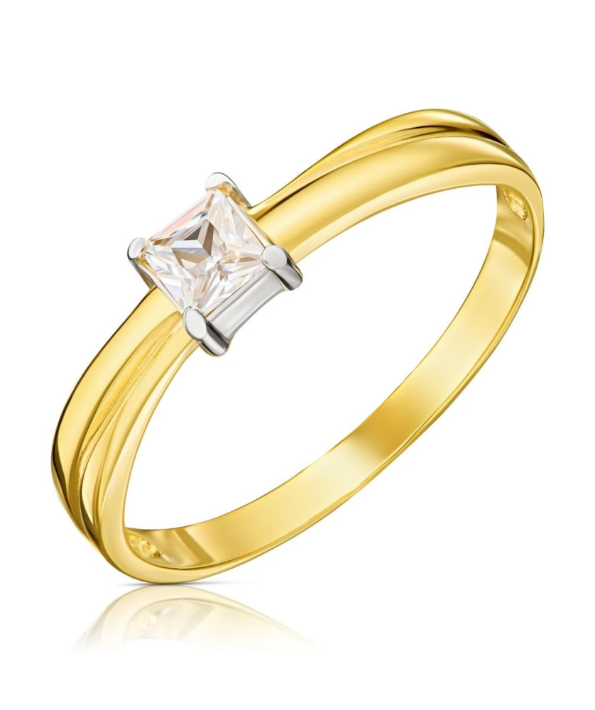 Gold ring with cubic zirconia 8k