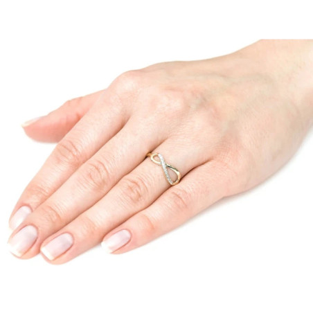 Infinity ring white zircons 333 P2.1335 | GoldJewellery