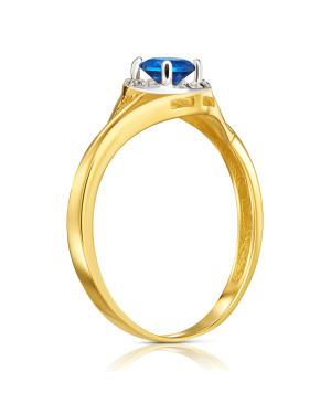 Ring with blue stone gold 8k