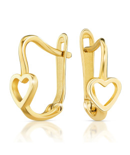 Gold earrings 8k tiny hearts