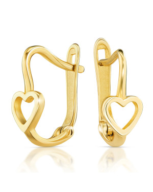 Gold earrings 8k tiny hearts